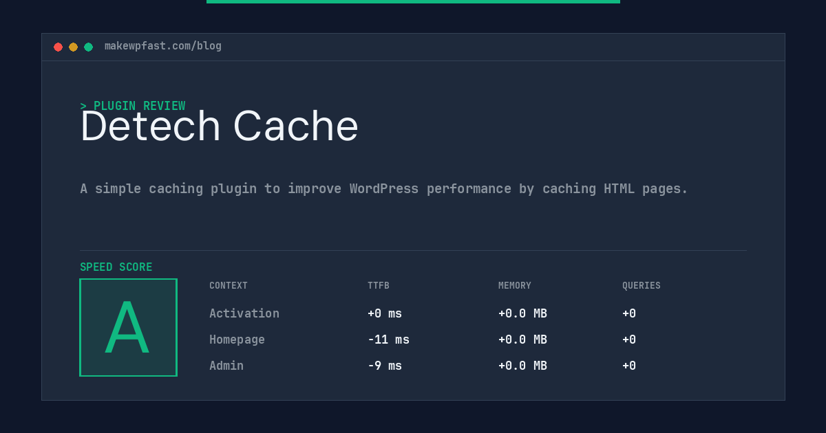 Detech Cache - MakeWPFast