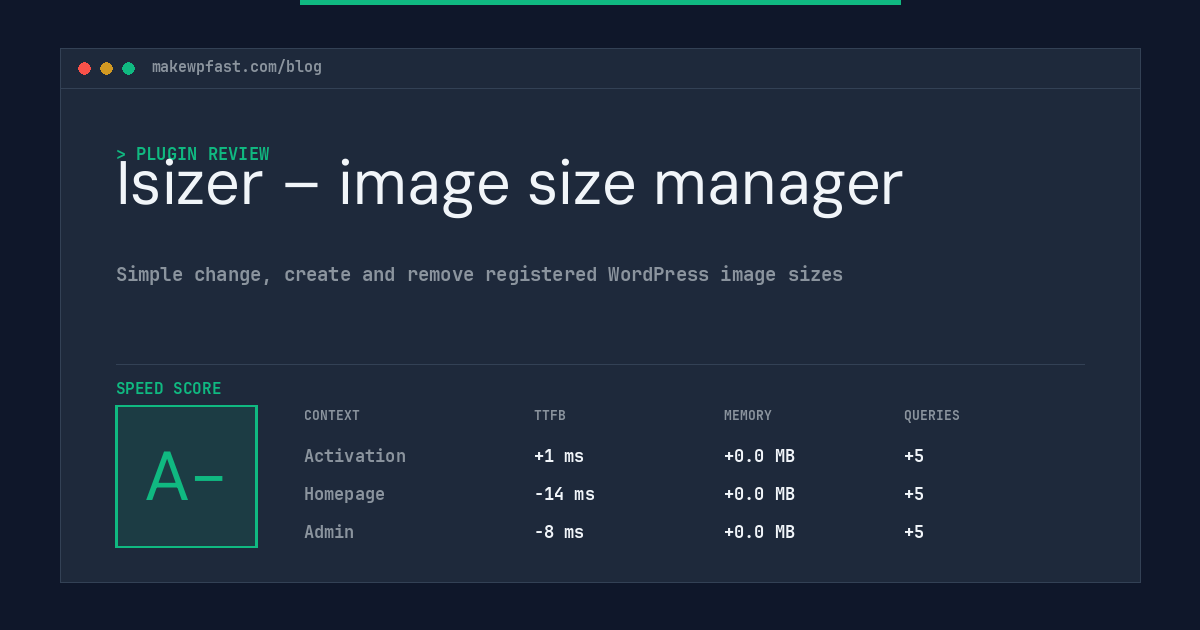 Isizer – image size manager - MakeWPFast