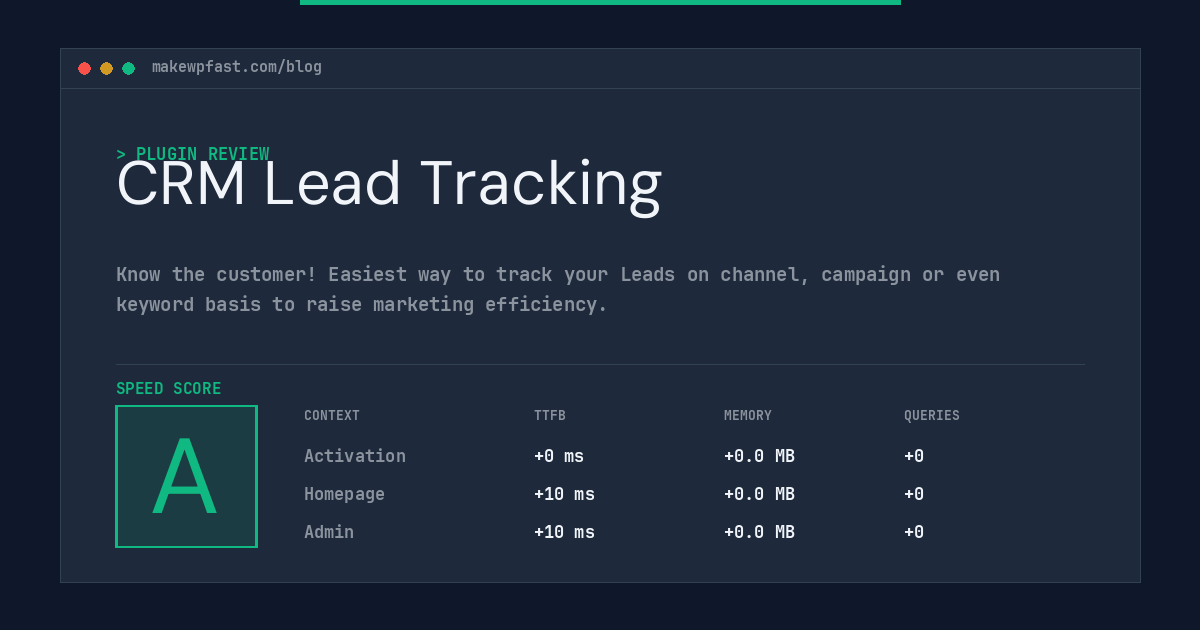 CRM Lead Tracking - MakeWPFast