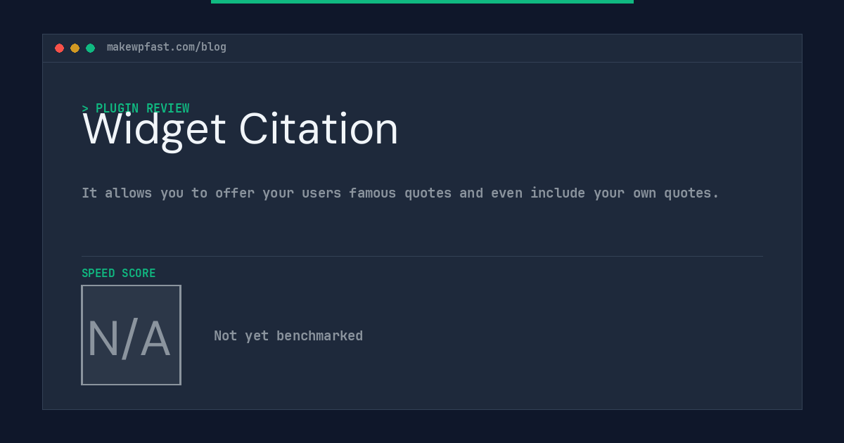 Widget Citation - MakeWPFast