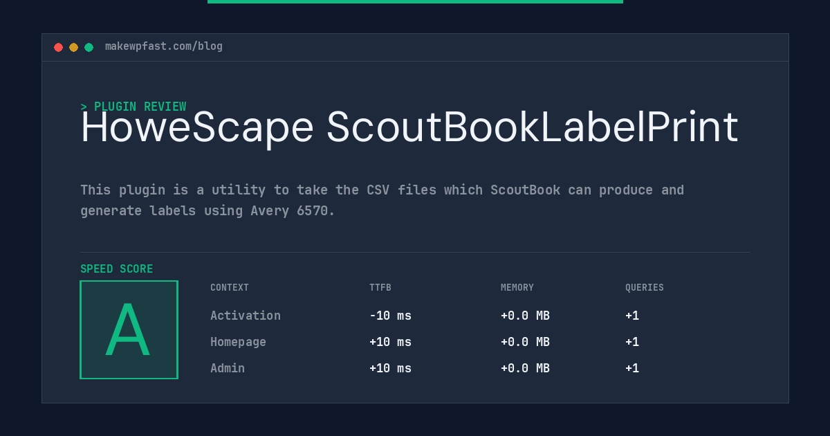 HoweScape ScoutBookLabelPrint - MakeWPFast