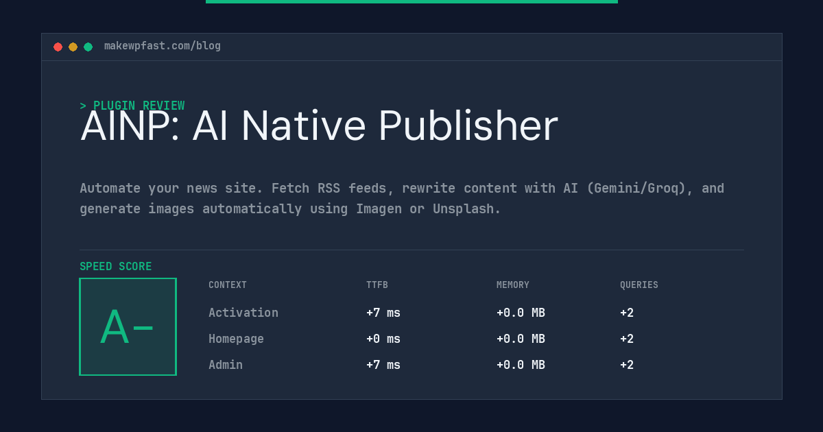 AINP: AI Native Publisher - MakeWPFast