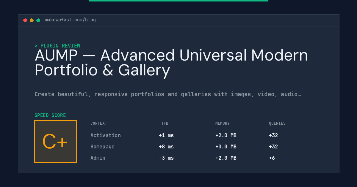 AUMP — Advanced Universal Modern Portfolio & Gallery - MakeWPFast