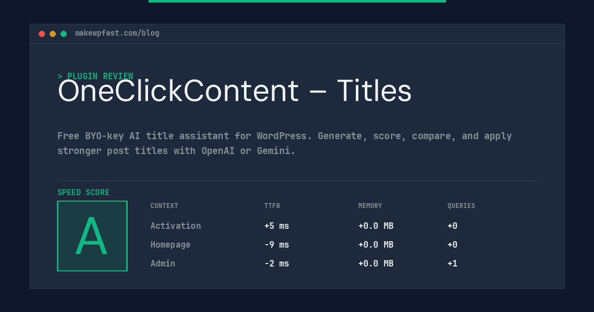 OneClickContent – Titles - MakeWPFast