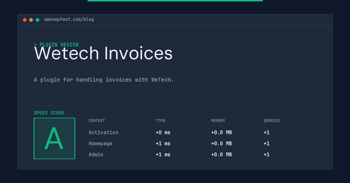 Wetech Invoices - MakeWPFast