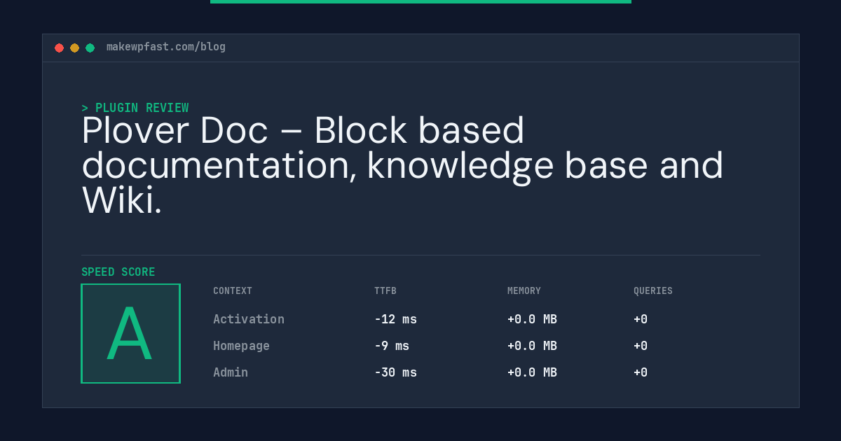 Plover Doc – Block based documentation, knowledge base and Wiki. - MakeWPFast