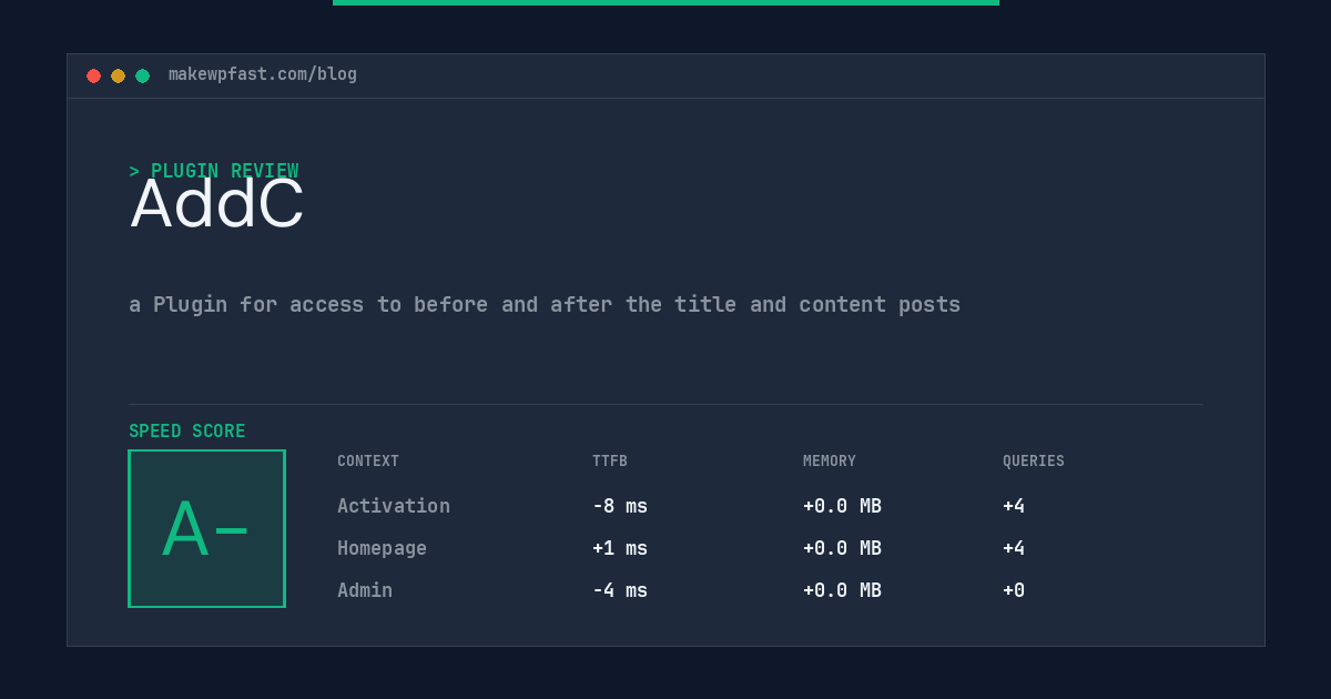 AddC - MakeWPFast