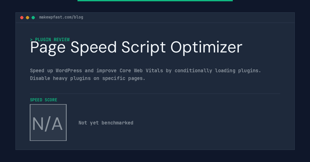 Page Speed Script Optimizer - MakeWPFast