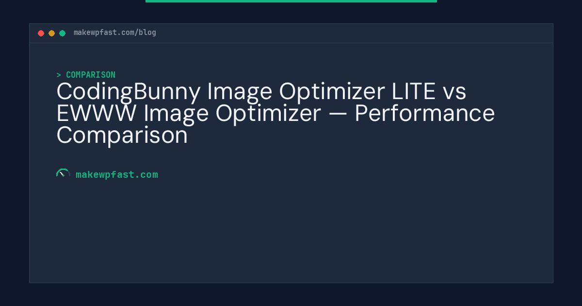 CodingBunny Image Optimizer LITE vs EWWW Image Optimizer — Performance Comparison - MakeWPFast