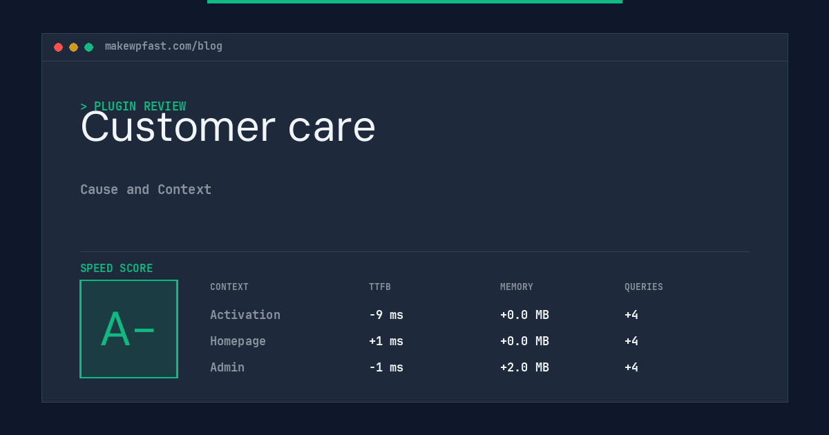Customer care - MakeWPFast