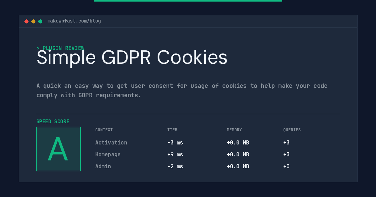 Simple GDPR Cookies - MakeWPFast