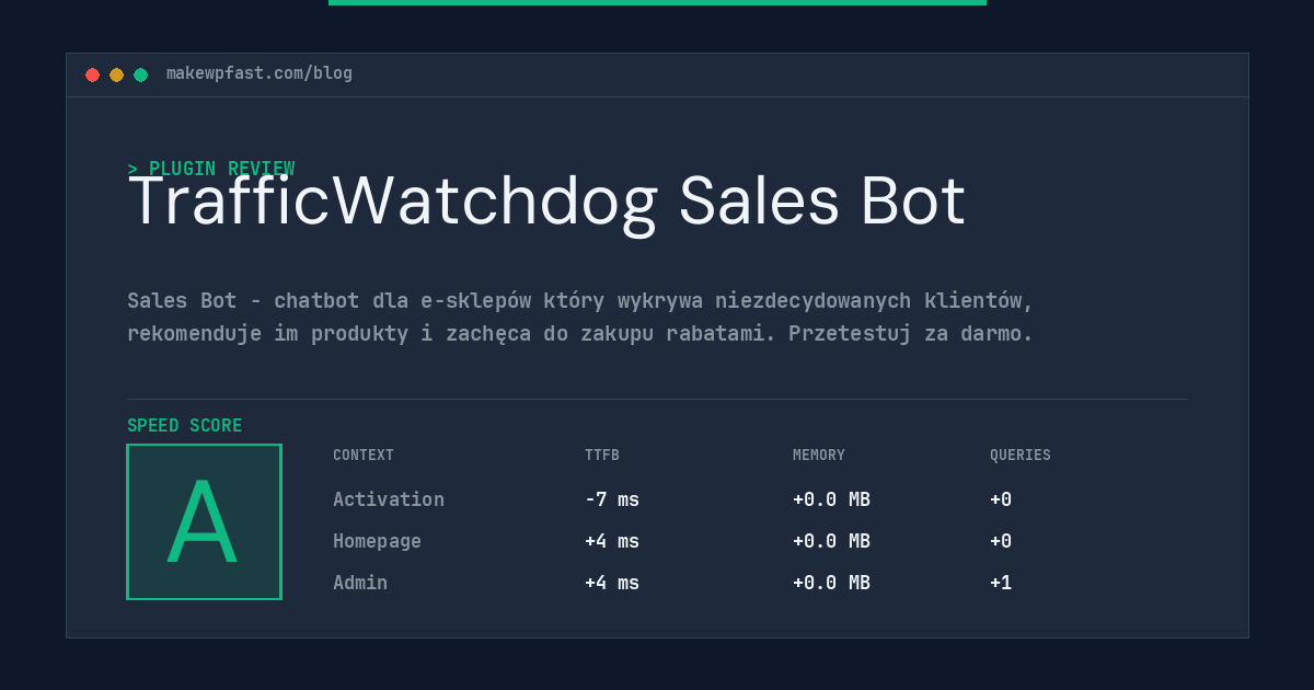 TrafficWatchdog Sales Bot - MakeWPFast