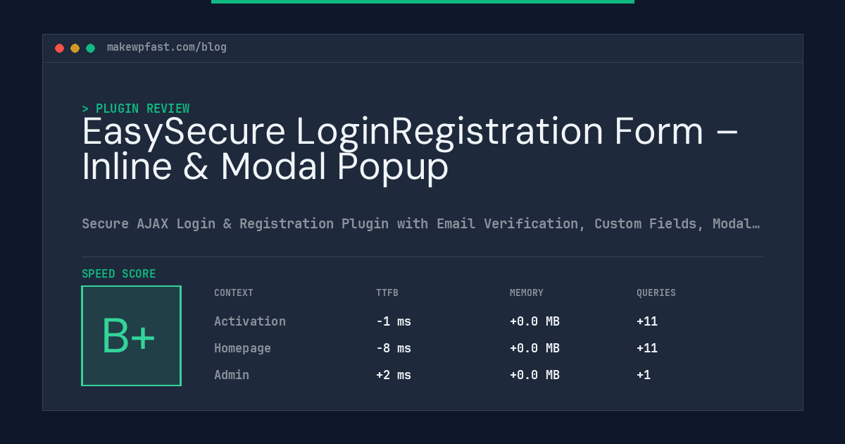 EasySecure LoginRegistration Form – Inline & Modal Popup - MakeWPFast