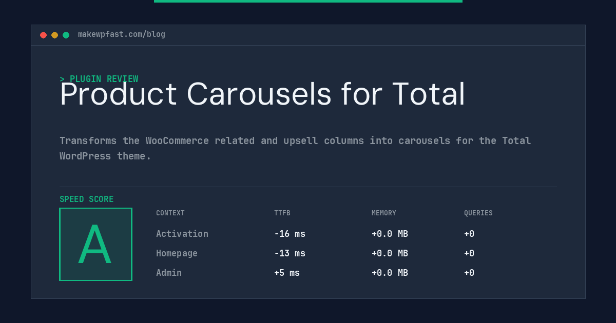 Product Carousels for Total - MakeWPFast