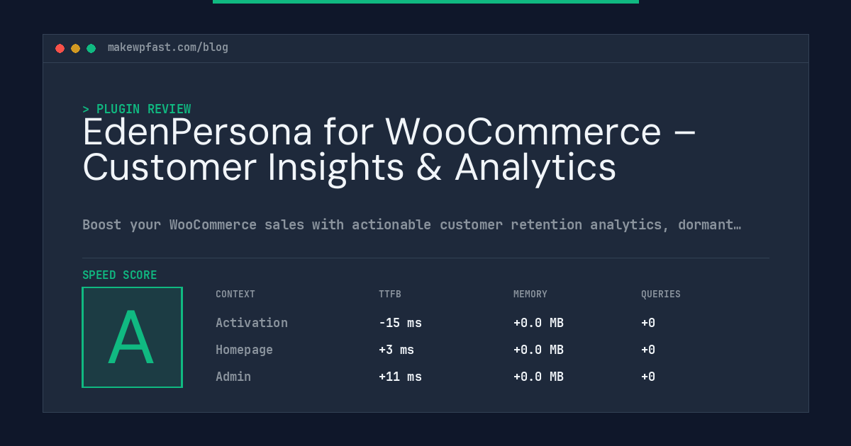 EdenPersona for WooCommerce – Customer Insights & Analytics - MakeWPFast