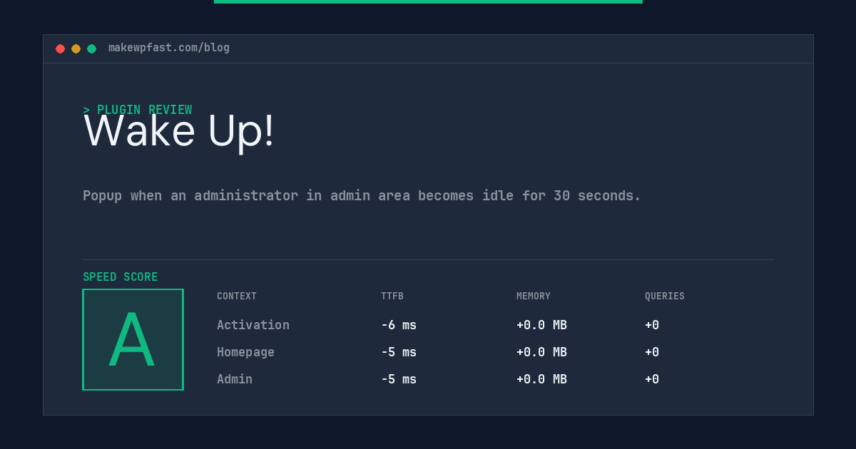 Wake Up! - MakeWPFast