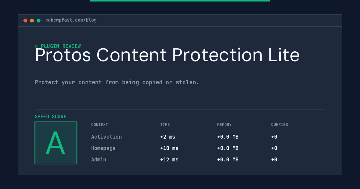 Protos Content Protection Lite - MakeWPFast