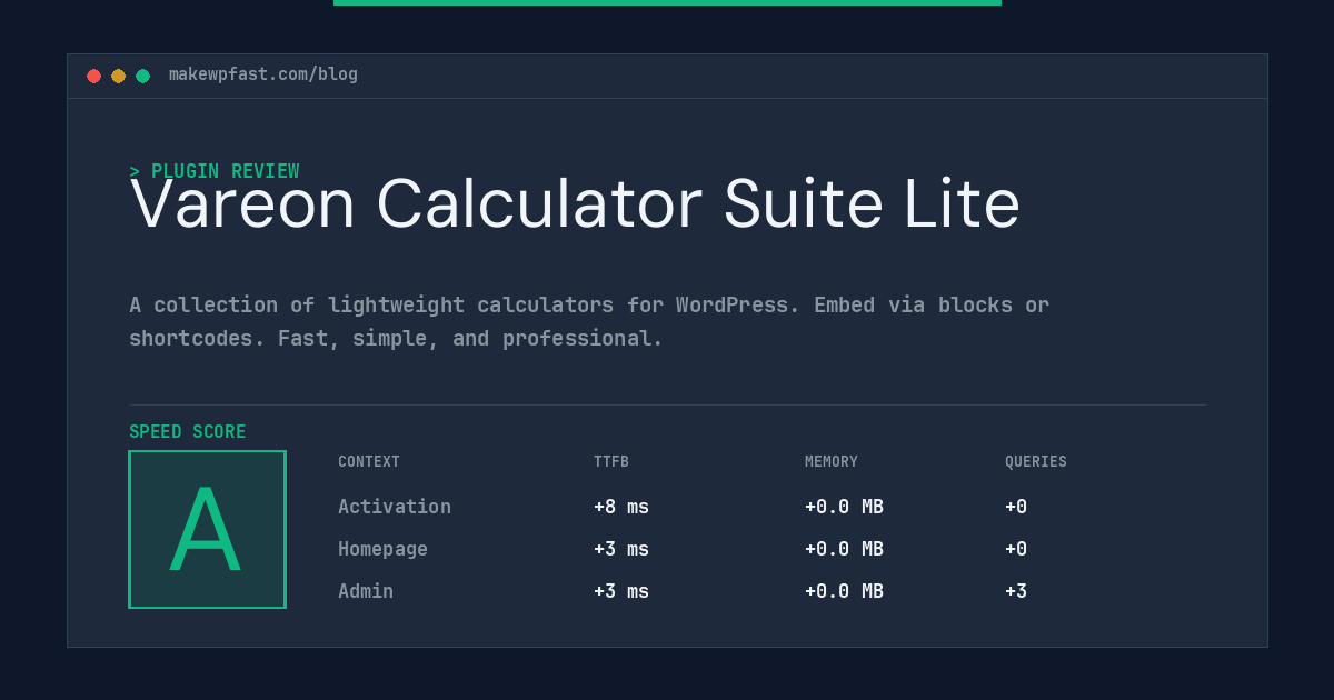 Vareon Calculator Suite Lite - MakeWPFast