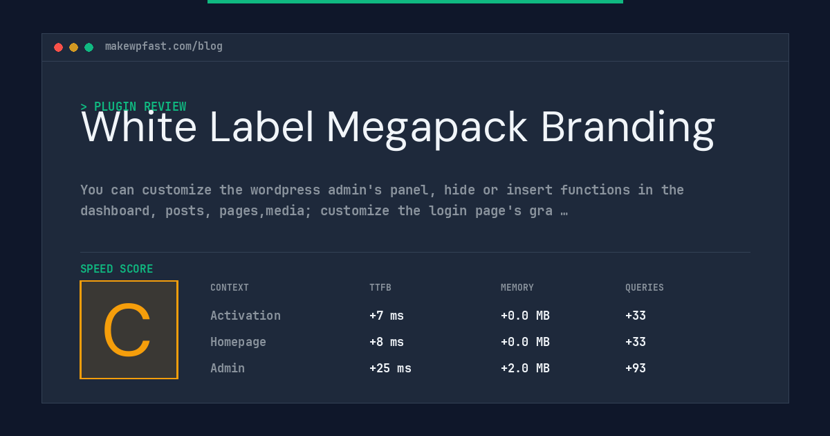 White Label Megapack Branding - MakeWPFast