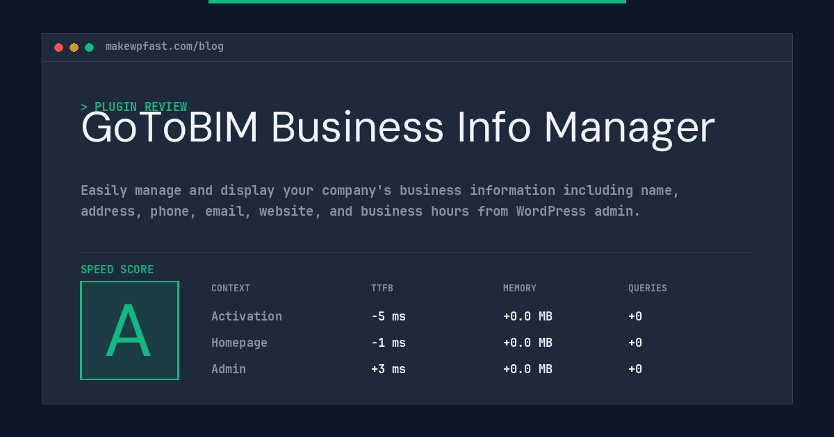 GoToBIM Business Info Manager - MakeWPFast
