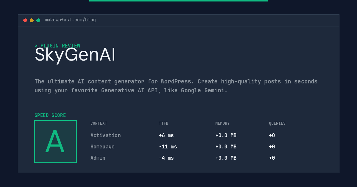 SkyGenAI - MakeWPFast