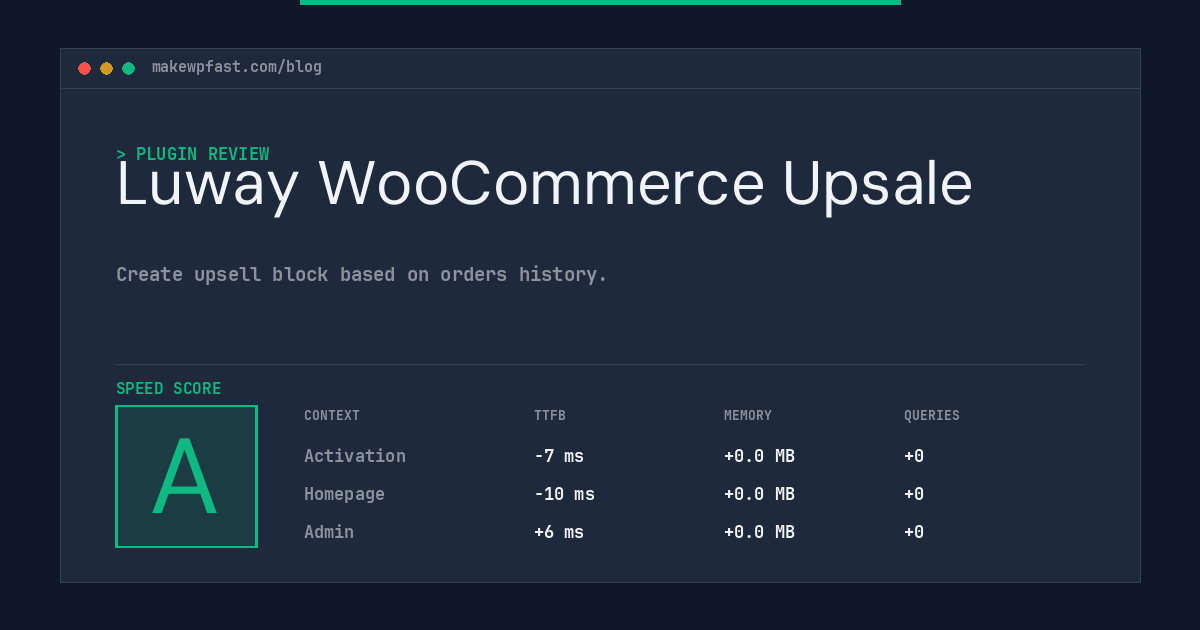 Luway WooCommerce Upsale - MakeWPFast
