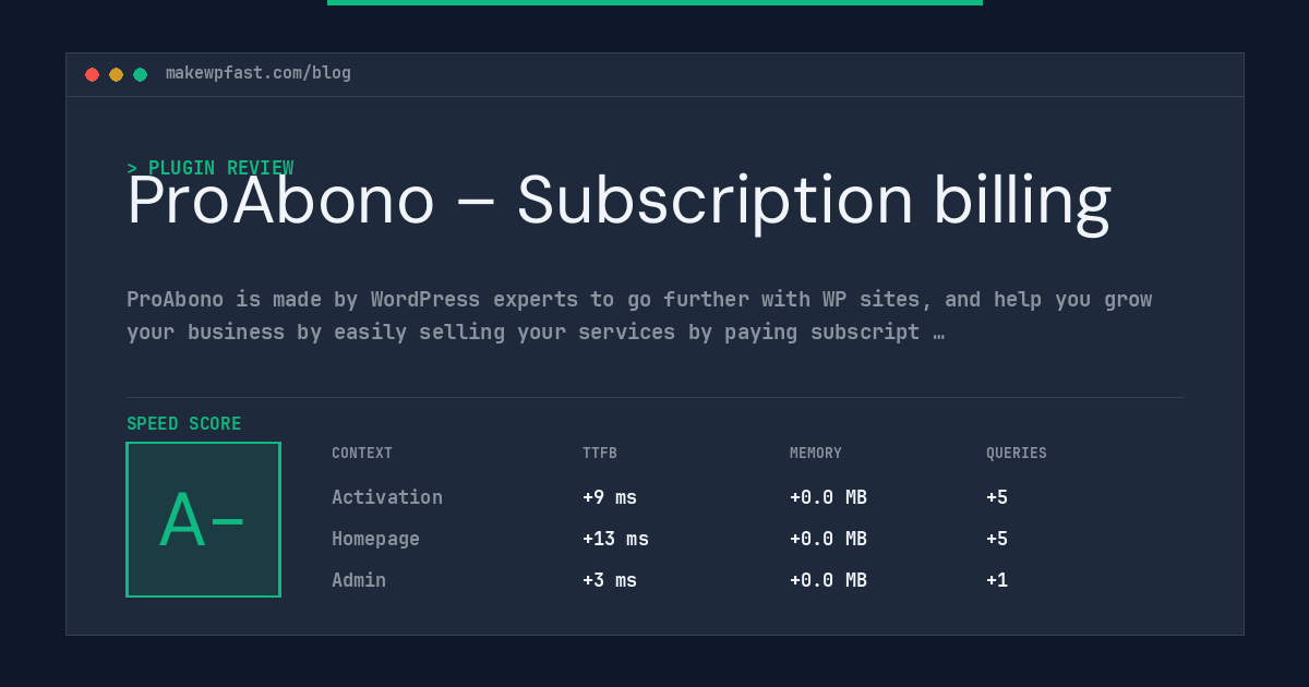 ProAbono – Subscription billing - MakeWPFast