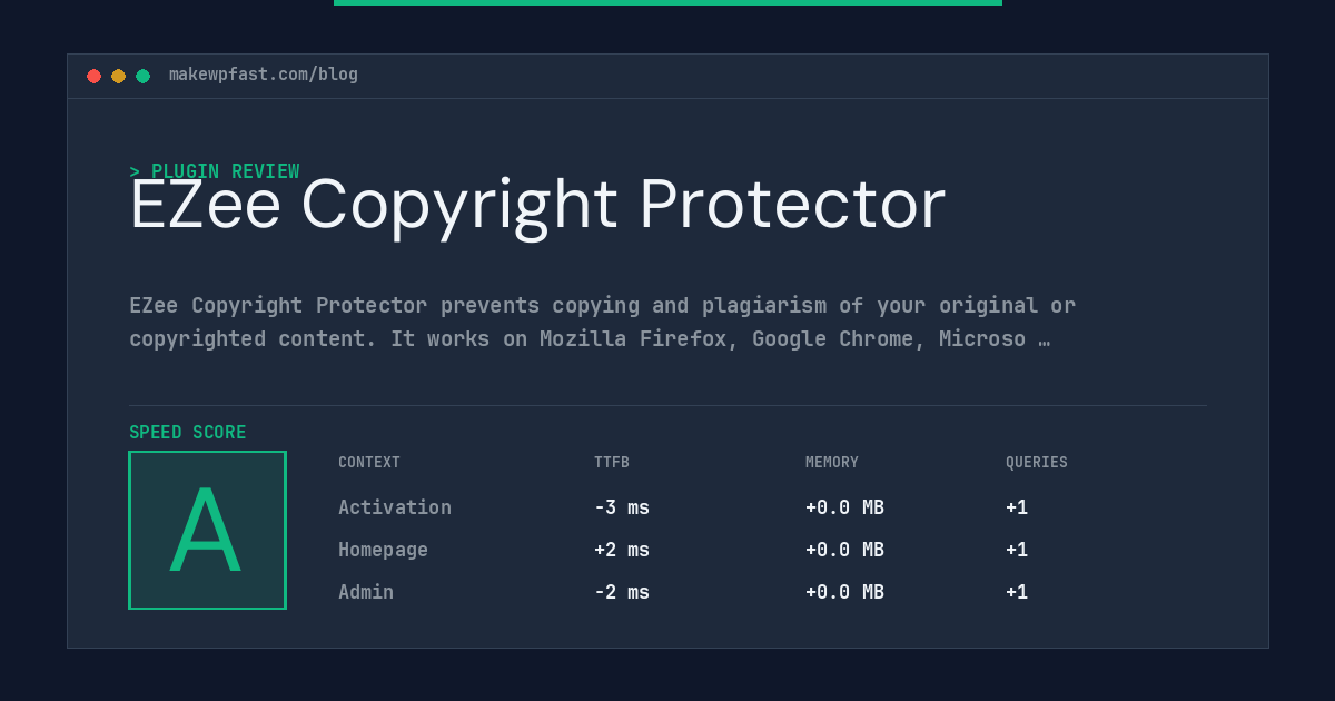 EZee Copyright Protector - MakeWPFast