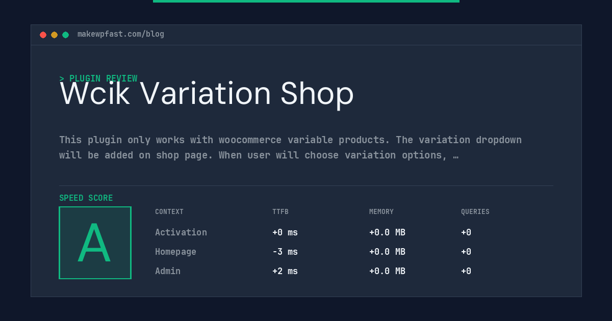 Wcik Variation Shop - MakeWPFast