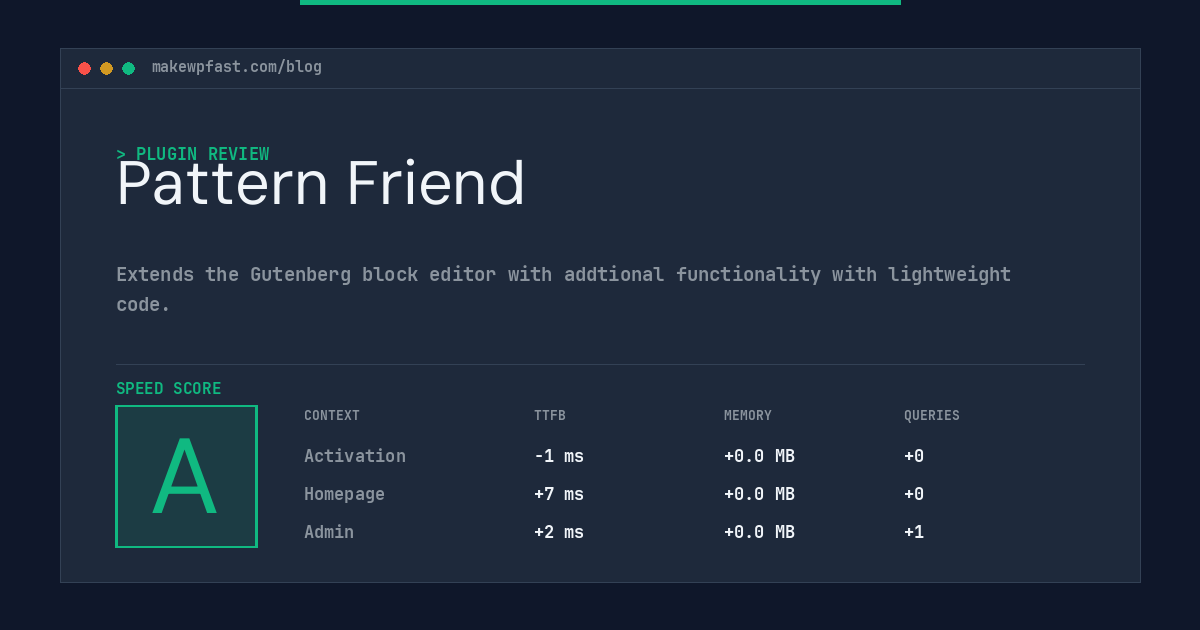 Pattern Friend - MakeWPFast