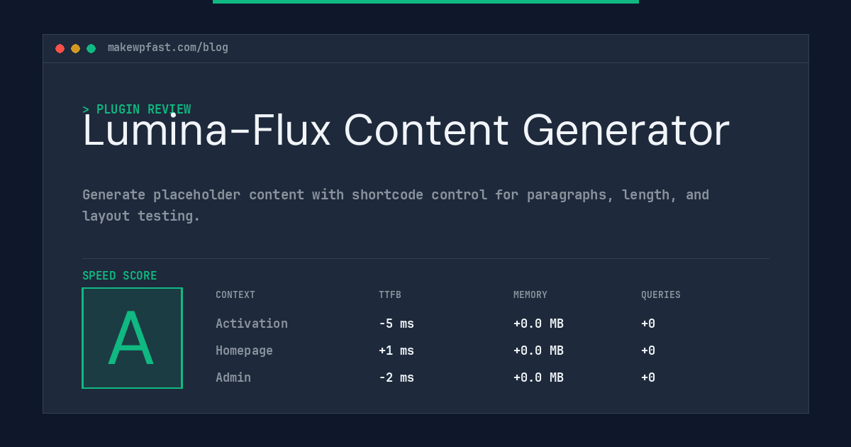 Lumina-Flux Content Generator - MakeWPFast