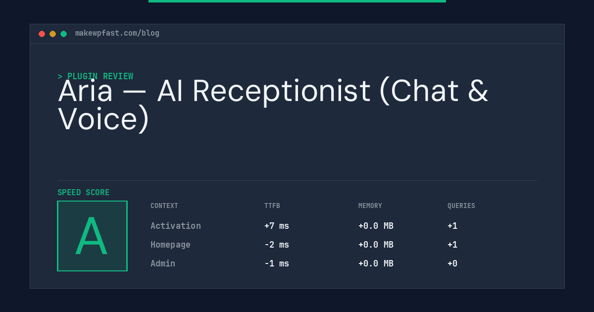 Aria — AI Receptionist (Chat & Voice) - MakeWPFast