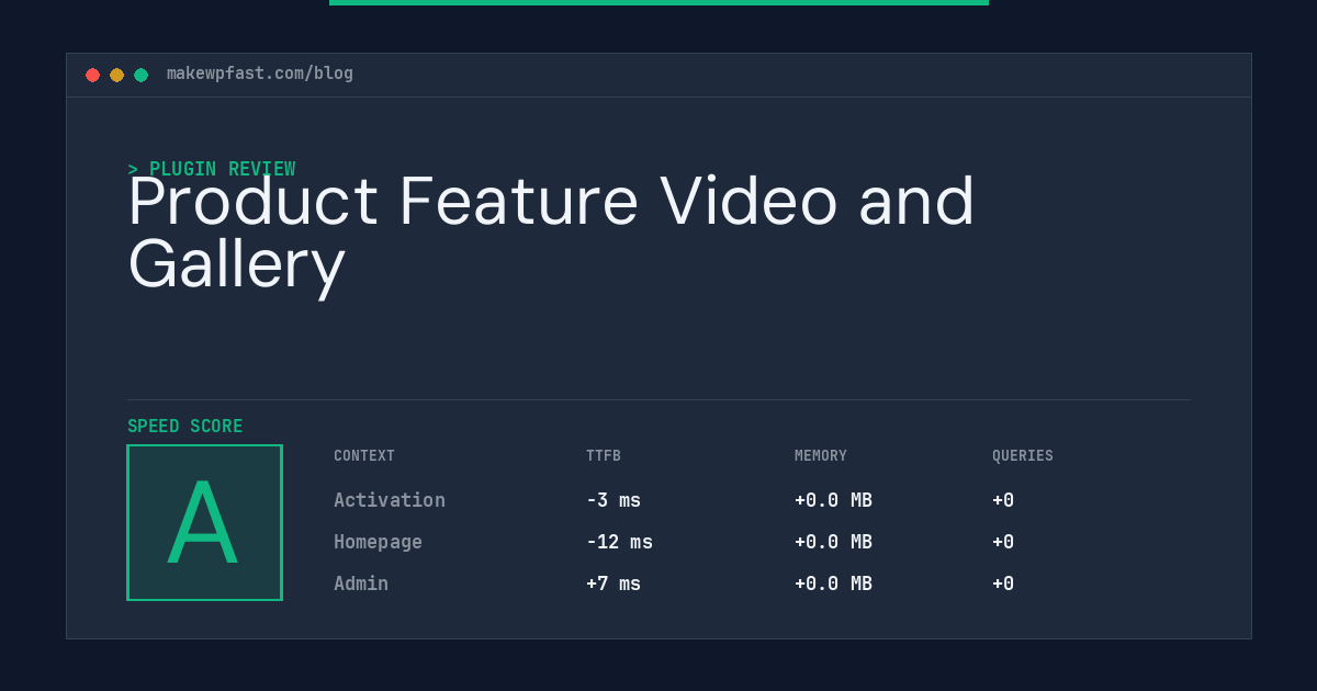 Product Feature Video and Gallery - MakeWPFast