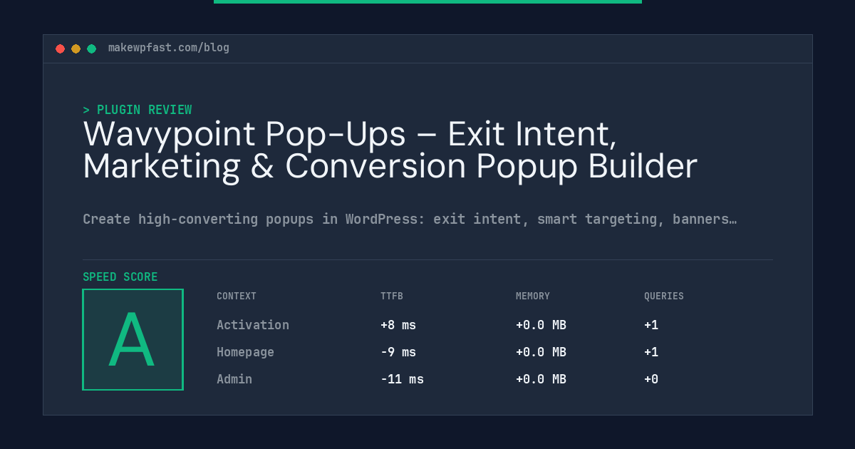 Wavypoint Pop-Ups – Exit Intent, Marketing & Conversion Popup Builder - MakeWPFast