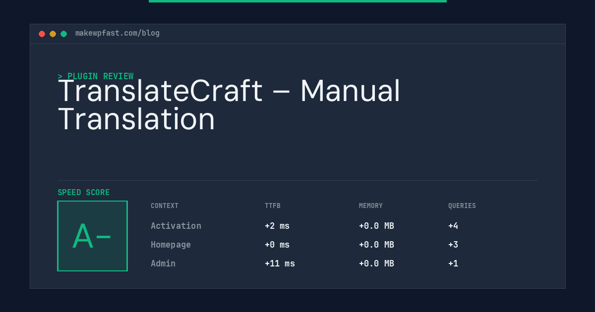 TranslateCraft – Manual Translation - MakeWPFast
