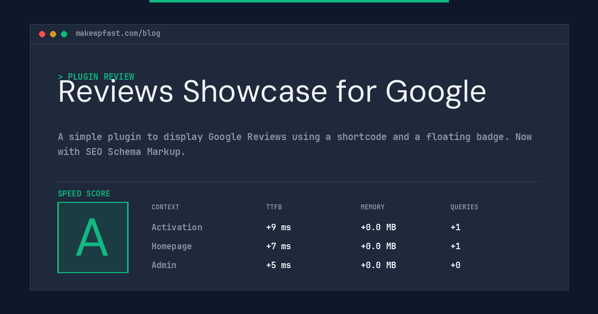 Reviews Showcase for Google - MakeWPFast