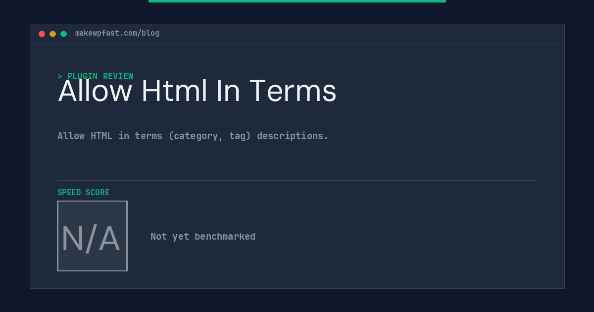 Allow Html In Terms - MakeWPFast