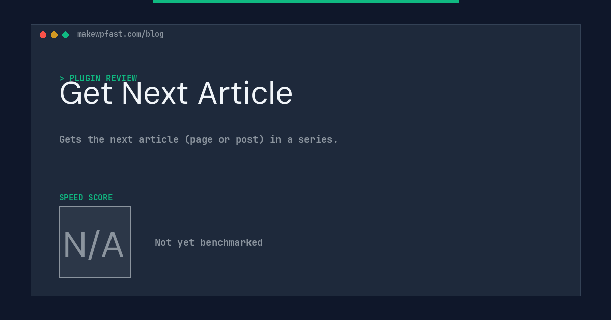Get Next Article - MakeWPFast