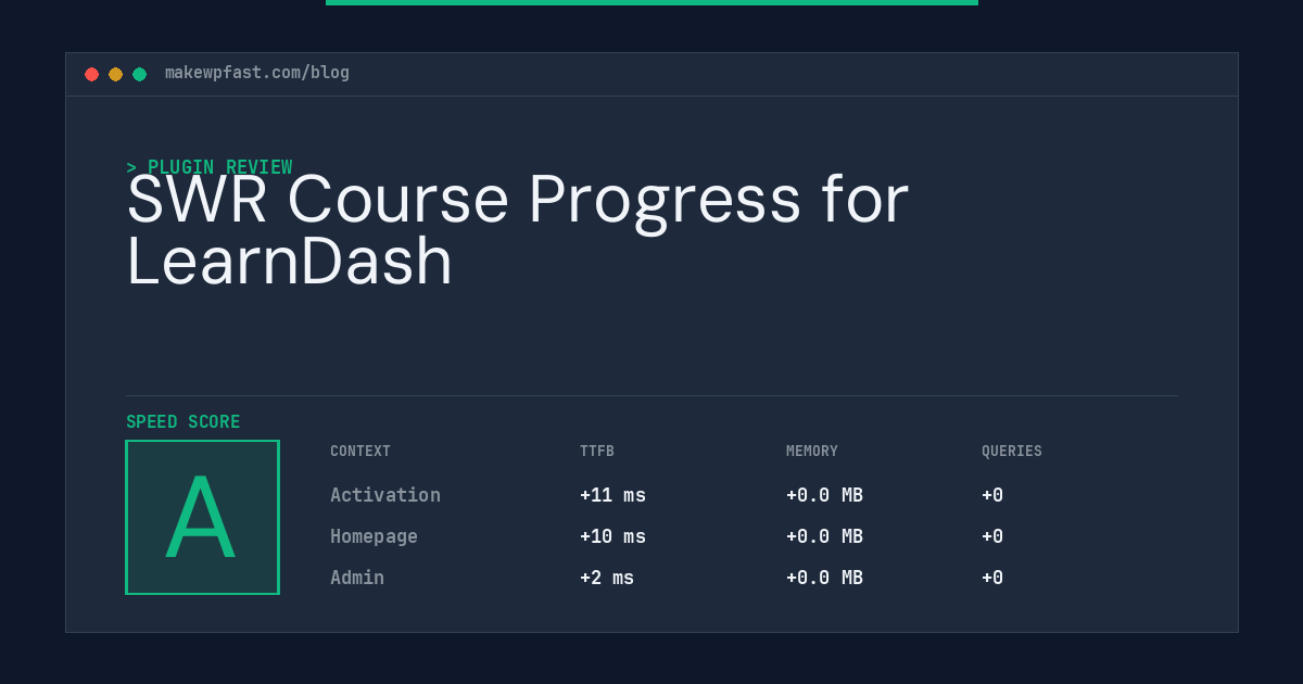 SWR Course Progress for LearnDash - MakeWPFast