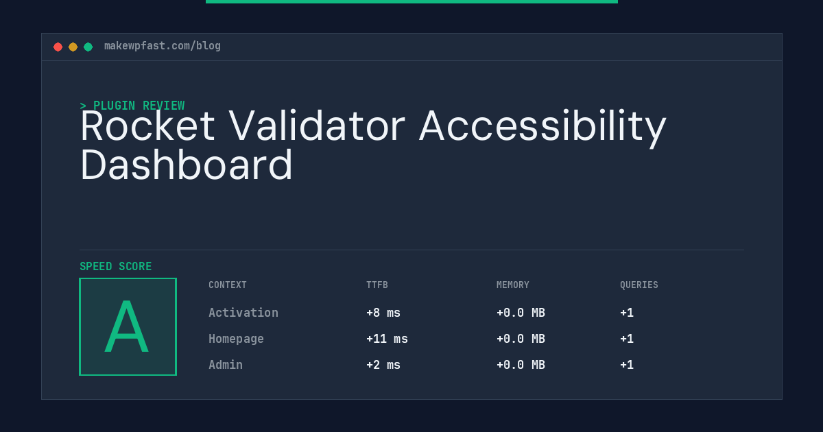 Rocket Validator Accessibility Dashboard - MakeWPFast