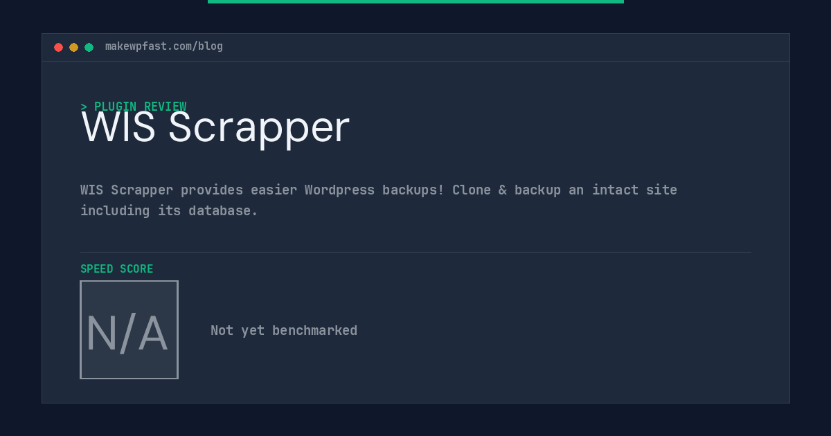 WIS Scrapper - MakeWPFast