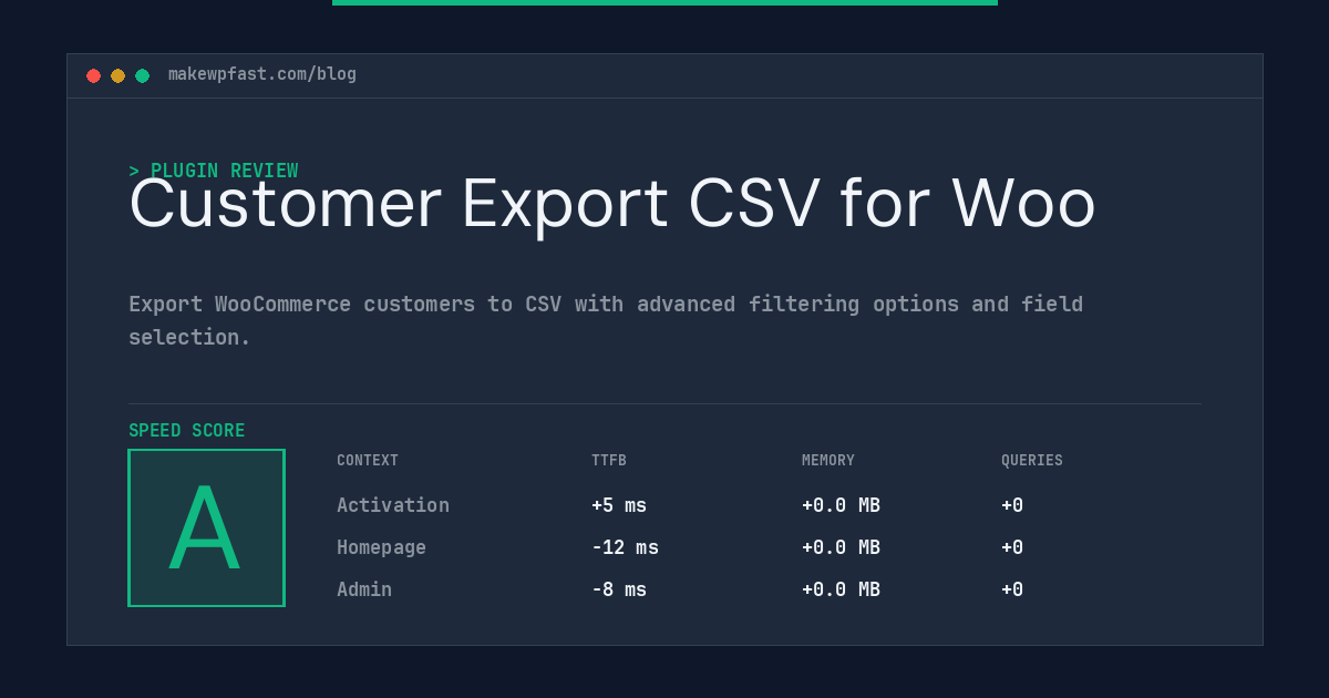 Customer Export CSV for Woo - MakeWPFast