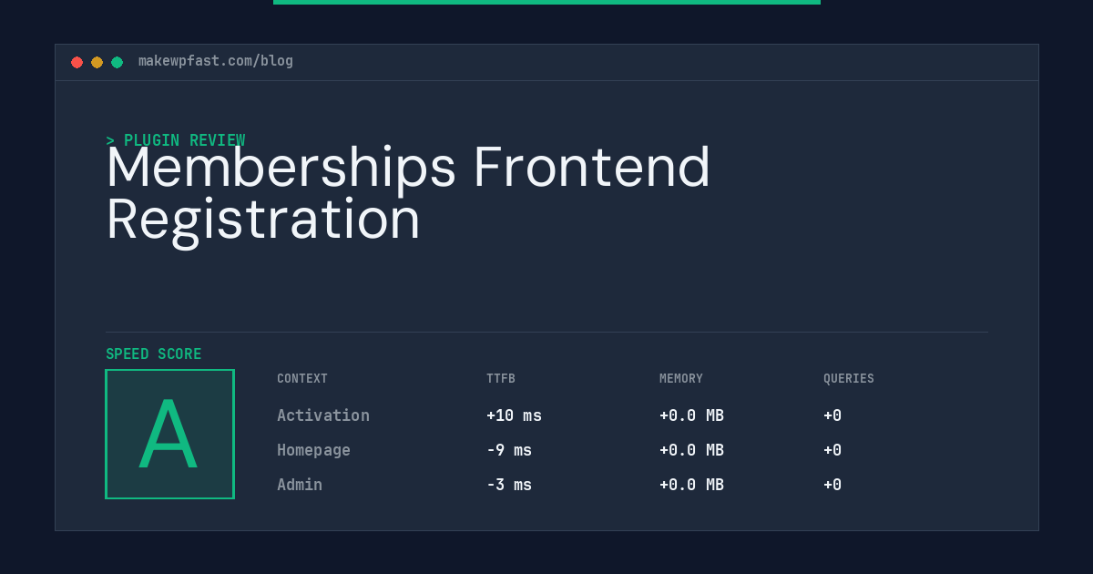 Memberships Frontend Registration - MakeWPFast