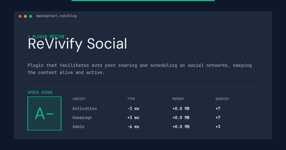 ReVivify Social - MakeWPFast