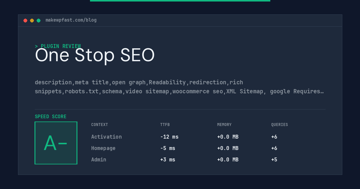 One Stop SEO - MakeWPFast