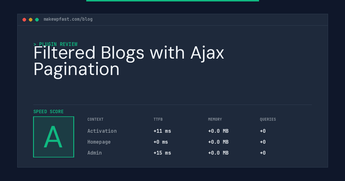 Filtered Blogs with Ajax Pagination - MakeWPFast