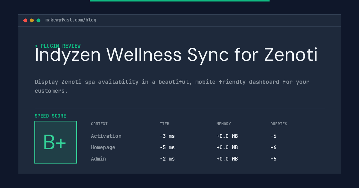 Indyzen Wellness Sync for Zenoti - MakeWPFast