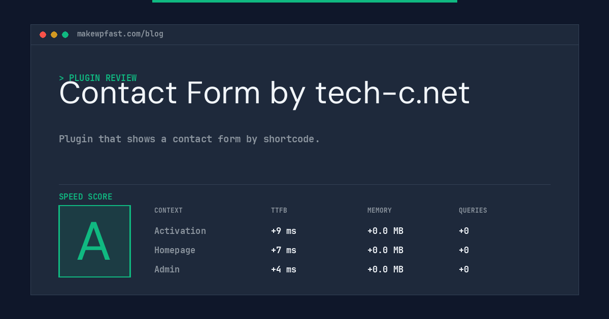 Contact Form by tech-c.net - MakeWPFast