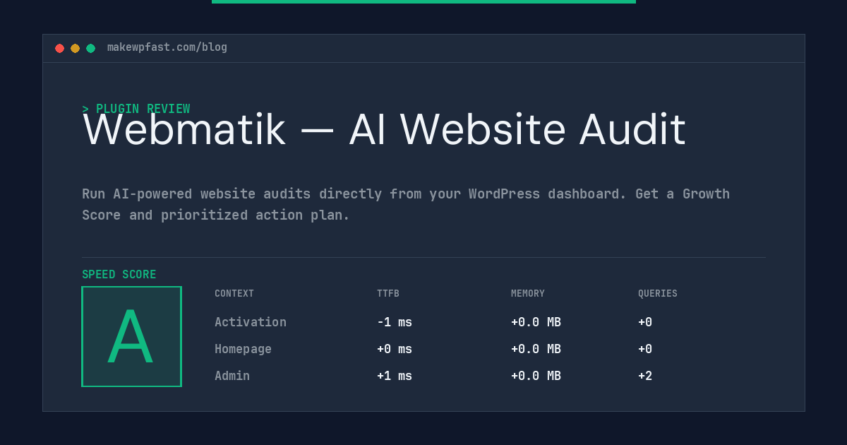Webmatik — AI Website Audit - MakeWPFast