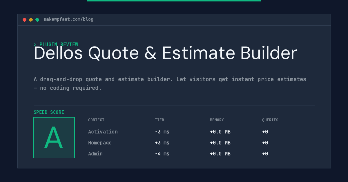 Dellos Quote & Estimate Builder - MakeWPFast